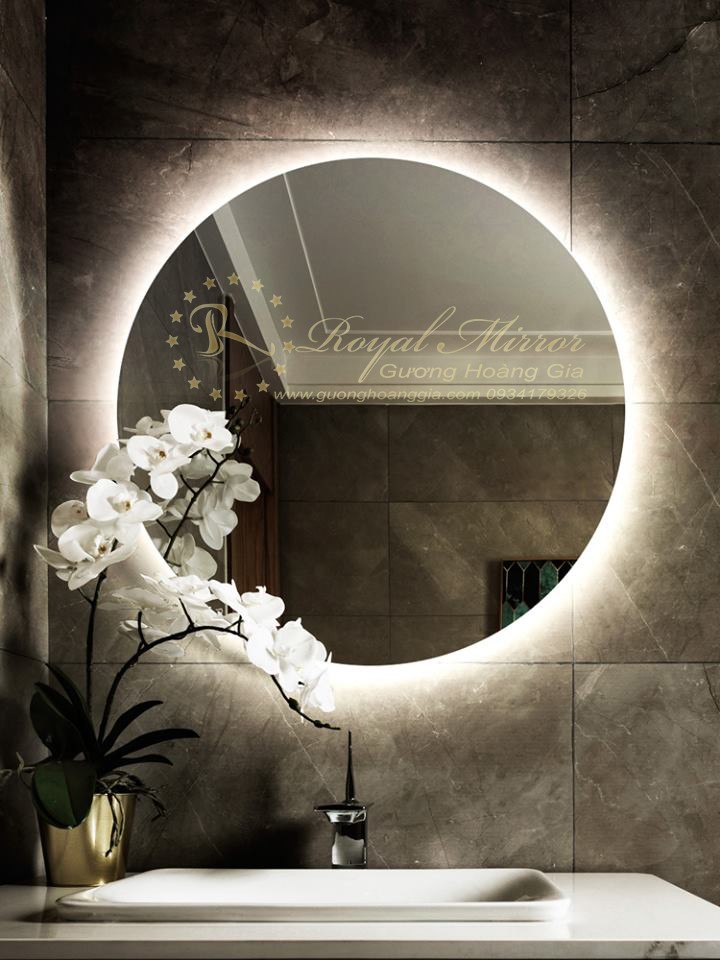 Gương Nhà Tắm Chống Mờ, Đèn LED hắt cảm ứng